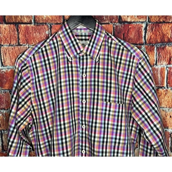 Peter Millar Men’s Long Sleeve Button Front Small Cotton Multicolor Plaid Shirt - Picture 1 of 4